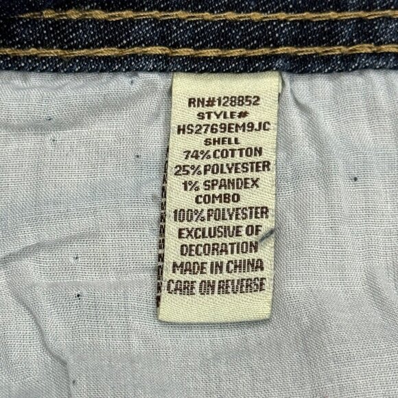 Hot Kiss Womens Blue Denim Cici Short Shorts Flag Patchwork Low Rise Size 3 - Picture 6 of 13